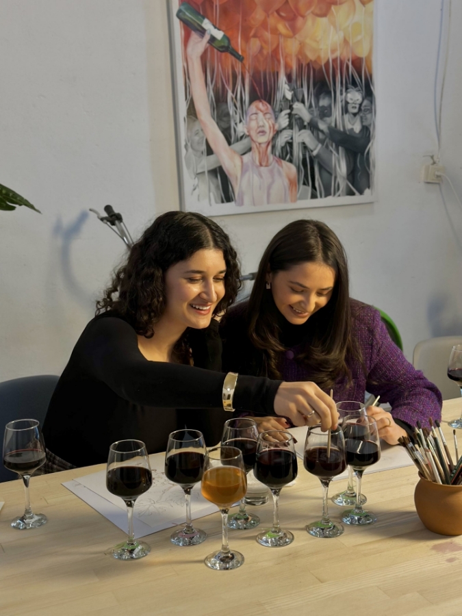 სურათი ღვინით ხატვის ხელოვნება ორისთვის